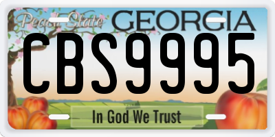 GA license plate CBS9995