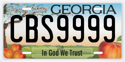 GA license plate CBS9999