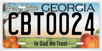 GA license plate CBT0024