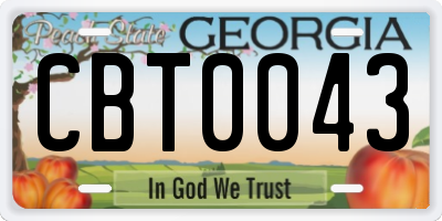 GA license plate CBT0043