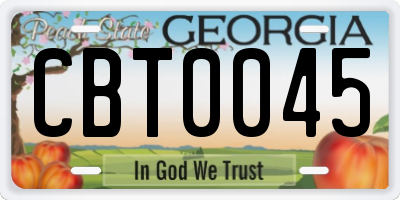 GA license plate CBT0045