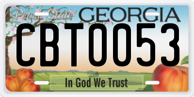 GA license plate CBT0053