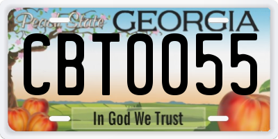 GA license plate CBT0055
