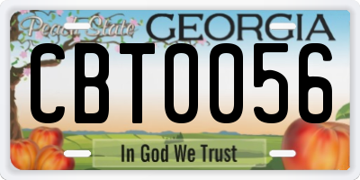 GA license plate CBT0056