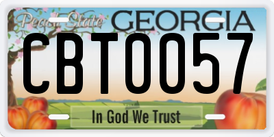 GA license plate CBT0057
