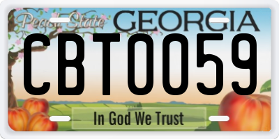 GA license plate CBT0059