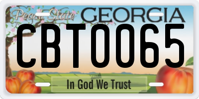 GA license plate CBT0065