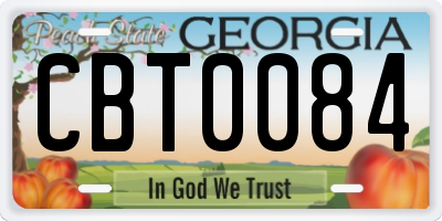 GA license plate CBT0084