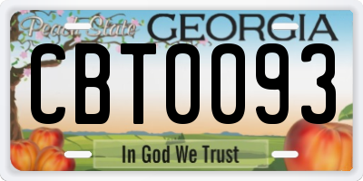GA license plate CBT0093