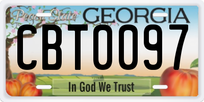 GA license plate CBT0097