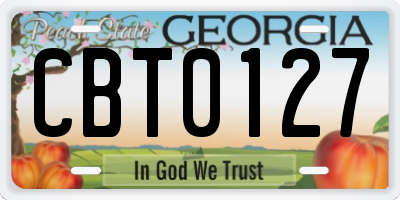 GA license plate CBT0127