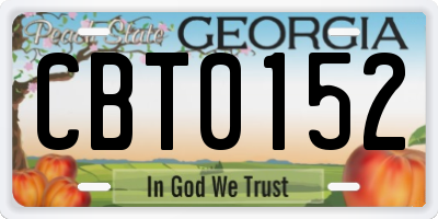 GA license plate CBT0152