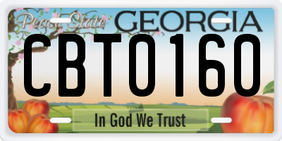 GA license plate CBT0160
