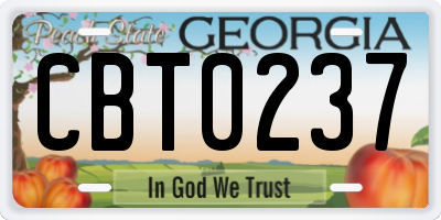GA license plate CBT0237