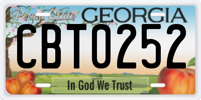 GA license plate CBT0252