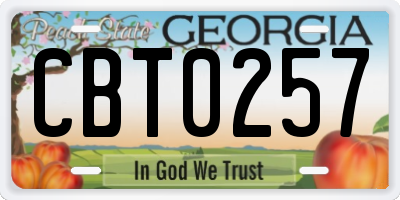 GA license plate CBT0257