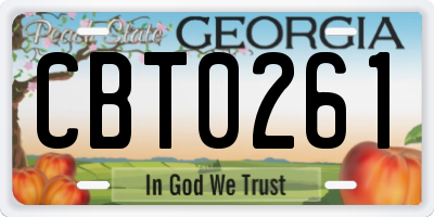 GA license plate CBT0261