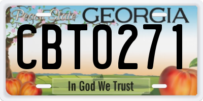 GA license plate CBT0271