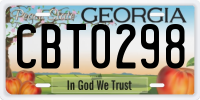 GA license plate CBT0298