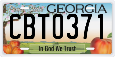 GA license plate CBT0371
