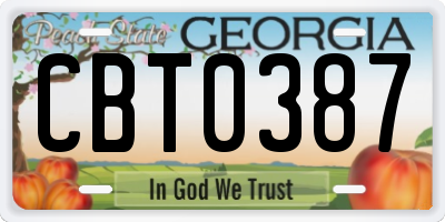 GA license plate CBT0387