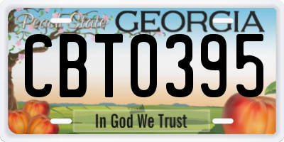 GA license plate CBT0395