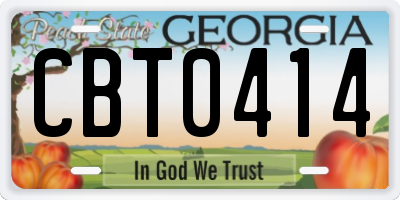 GA license plate CBT0414