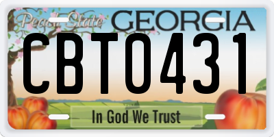GA license plate CBT0431