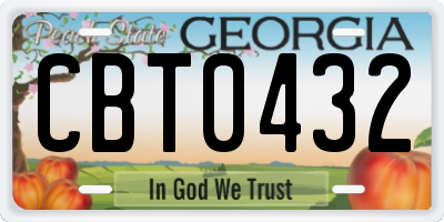 GA license plate CBT0432