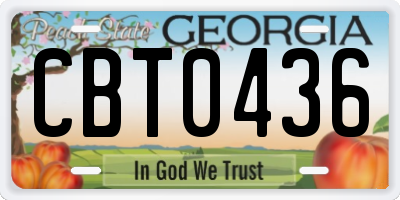 GA license plate CBT0436