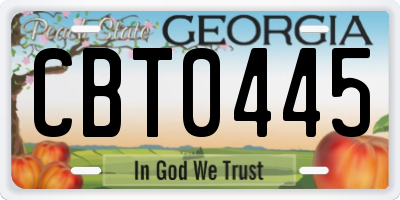 GA license plate CBT0445