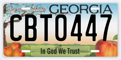 GA license plate CBT0447