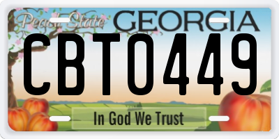 GA license plate CBT0449
