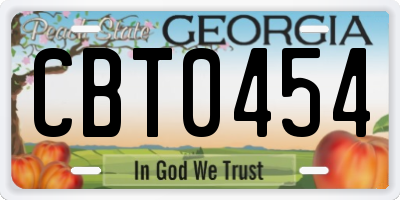 GA license plate CBT0454