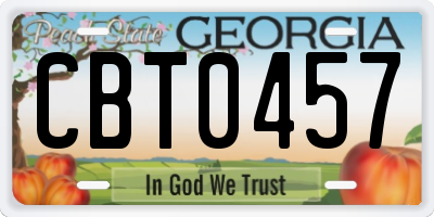 GA license plate CBT0457