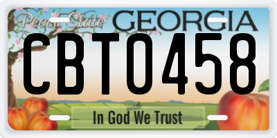 GA license plate CBT0458