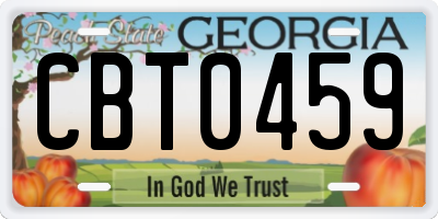 GA license plate CBT0459