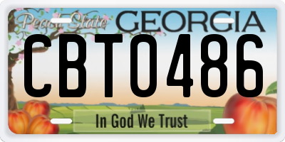 GA license plate CBT0486
