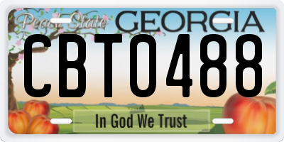 GA license plate CBT0488