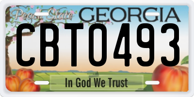 GA license plate CBT0493