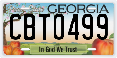 GA license plate CBT0499