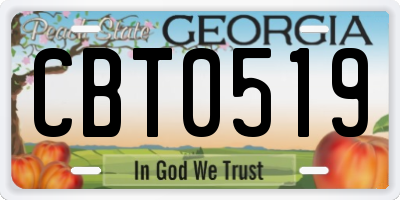 GA license plate CBT0519