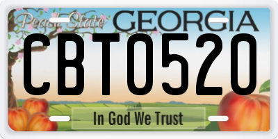 GA license plate CBT0520