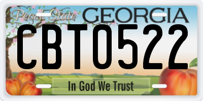 GA license plate CBT0522