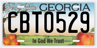 GA license plate CBT0529