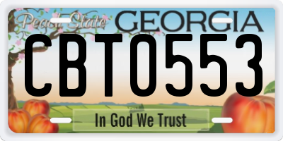 GA license plate CBT0553