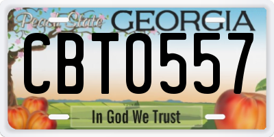 GA license plate CBT0557