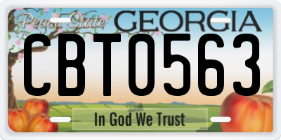 GA license plate CBT0563