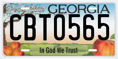 GA license plate CBT0565