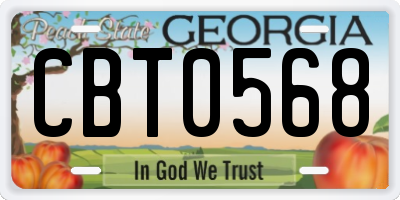GA license plate CBT0568